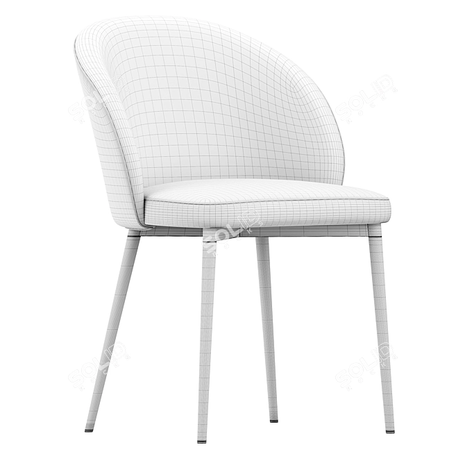 Ornella Chair in White Teddyfur 3D model image 2