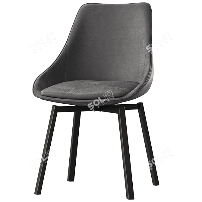 Modern Alison Dining Chair: Dark Grey/Black 3D model image 1