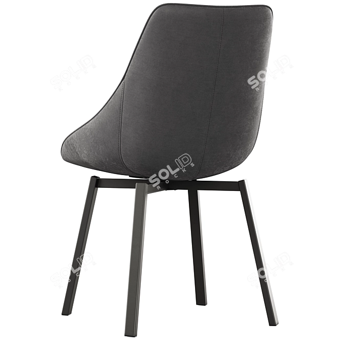 Modern Alison Dining Chair: Dark Grey/Black 3D model image 2