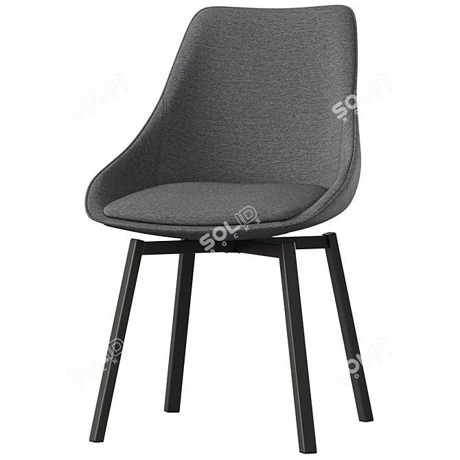 Modern Alison Dining Chair: Dark Grey/Black 3D model image 3