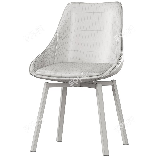 Modern Alison Dining Chair: Dark Grey/Black 3D model image 5