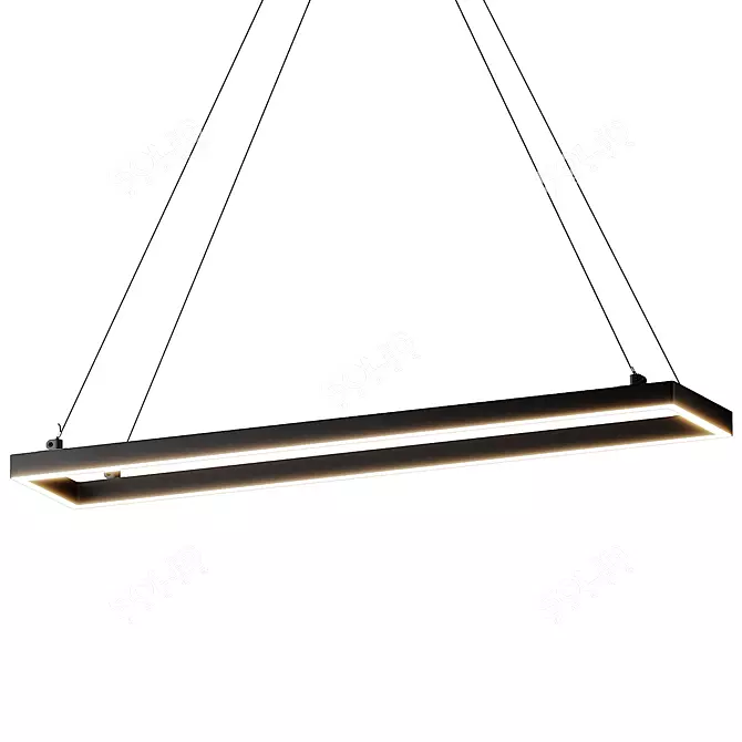 Modern LED Rectangle Pendant Light 3D model image 2