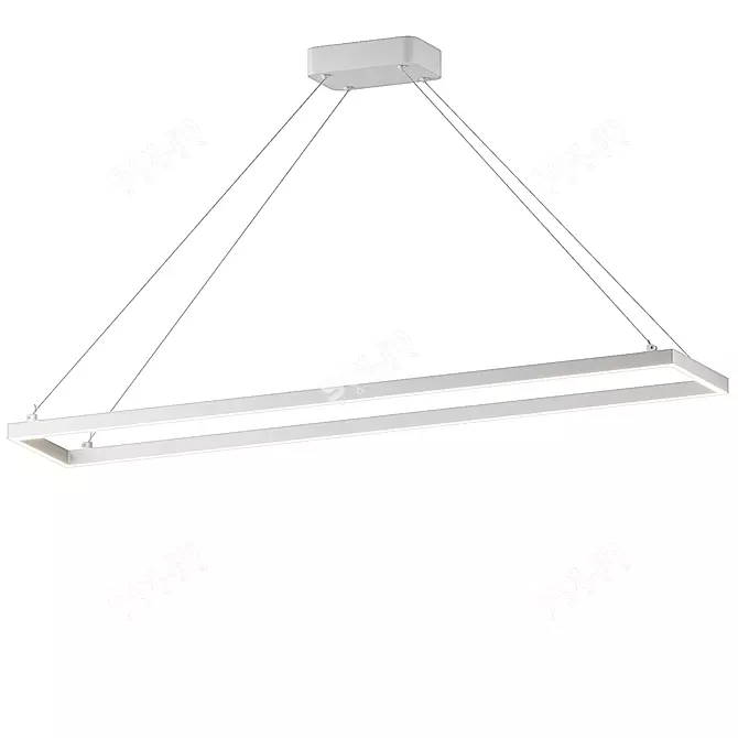 Modern LED Rectangle Pendant Light 3D model image 5