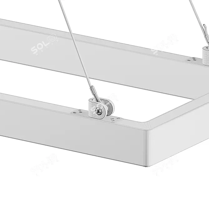 Modern LED Rectangle Pendant Light 3D model image 9