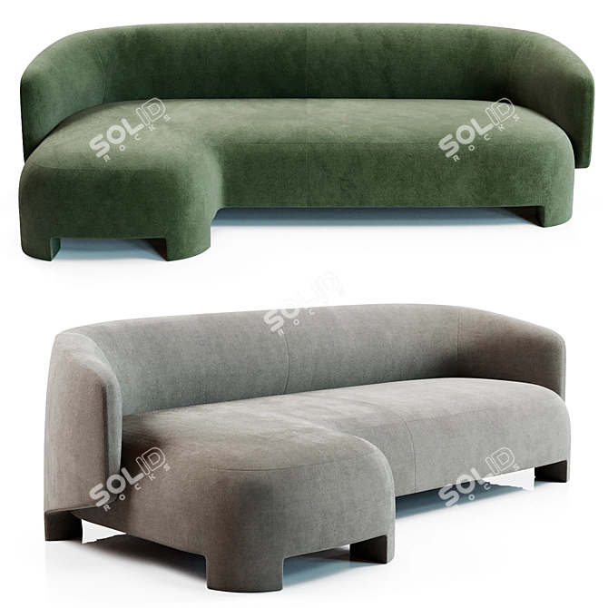 Elegant TARU Sofa by Ligne Roset 3D model image 2