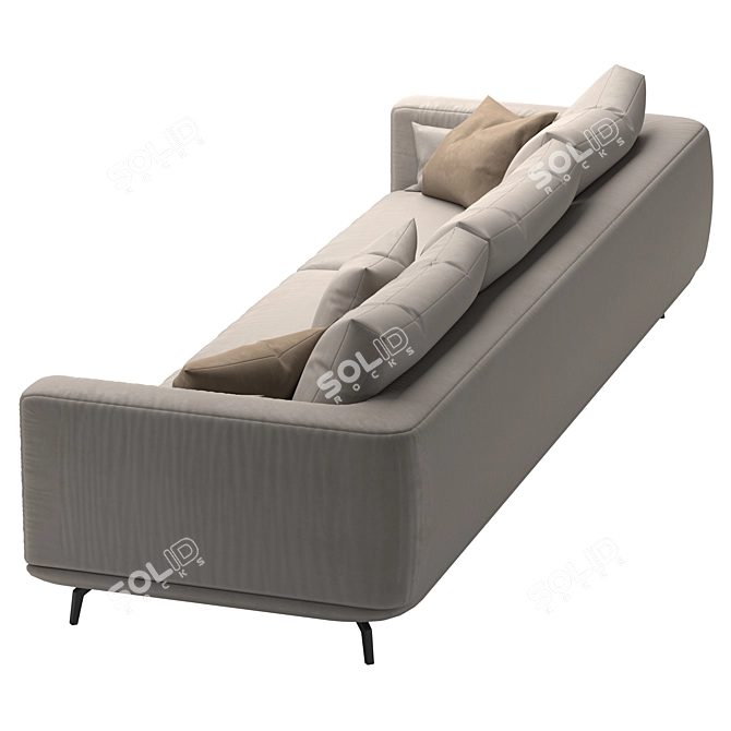 Stylish NR23 Three Seater Sofa 3D model image 2