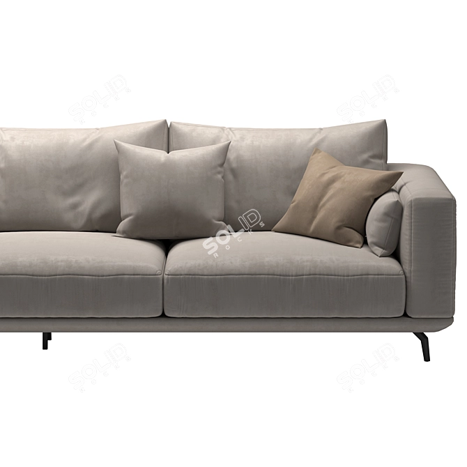 Stylish NR23 Three Seater Sofa 3D model image 3