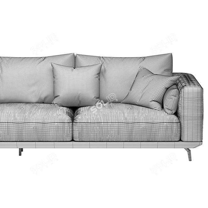 Stylish NR23 Three Seater Sofa 3D model image 4