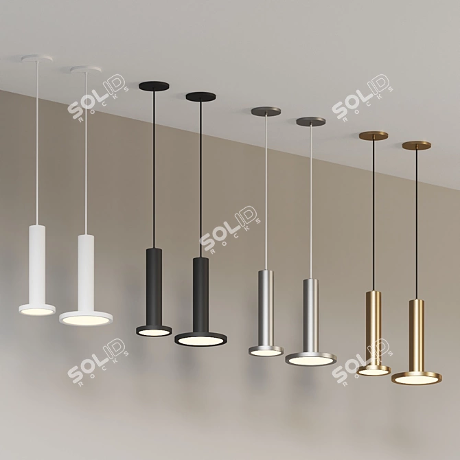 Modern Minimalist Luna LED Pendant 3D model image 3