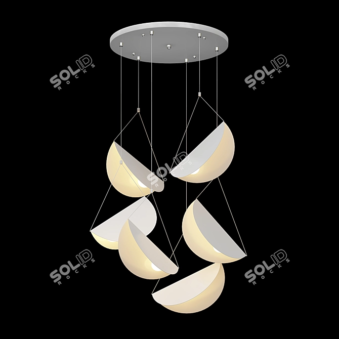 Sleek Modern Glider Pendant Light 3D model image 2