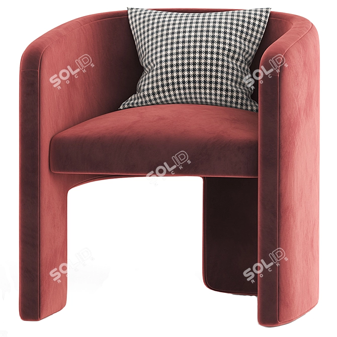 Luxurious Velvet Martinique Chair Home 3D model image 1