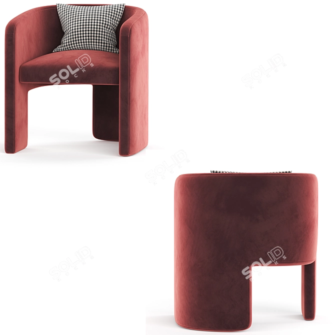 Luxurious Velvet Martinique Chair Home 3D model image 2