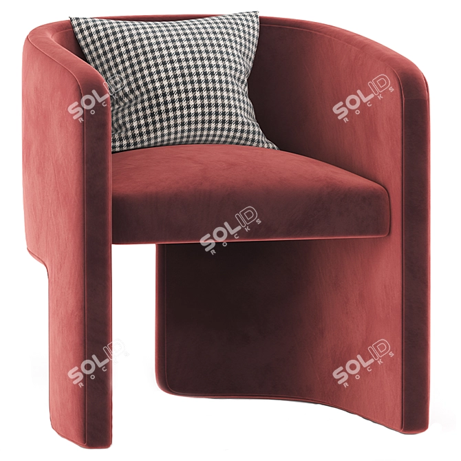 Luxurious Velvet Martinique Chair Home 3D model image 3