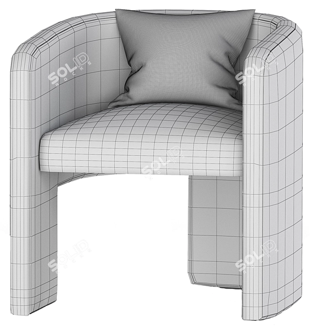 Luxurious Velvet Martinique Chair Home 3D model image 4