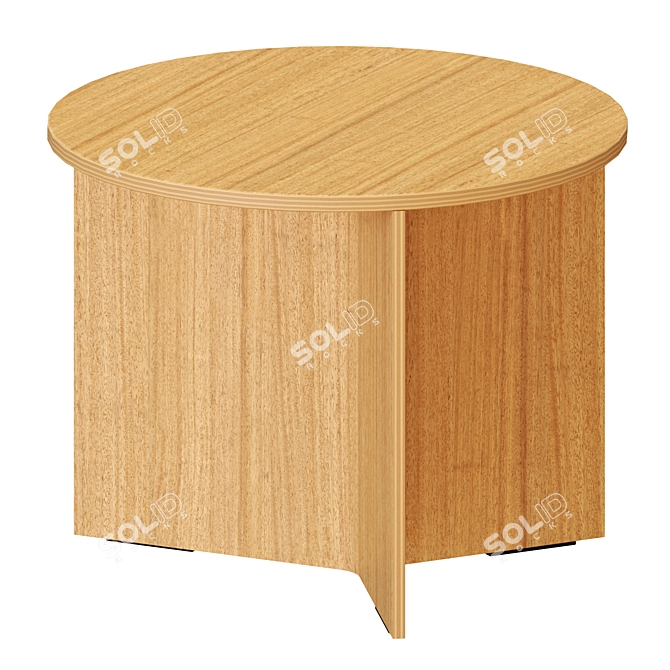 Modern Slit Side Wood Tables 3D model image 2