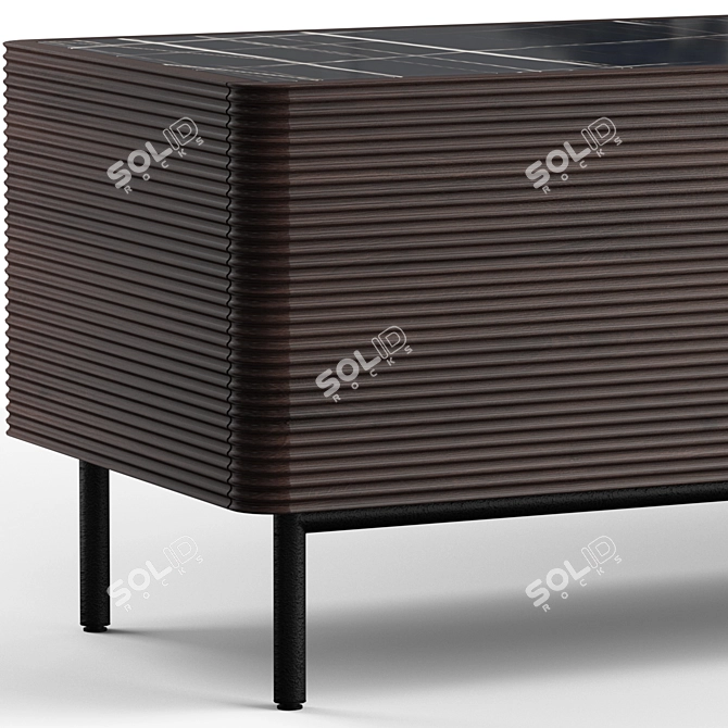 Modern Waves Design Sideboard 3D model image 2