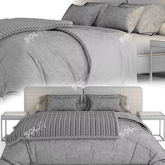 Modular Tatlin COver Minotti Bed 3D model image 4