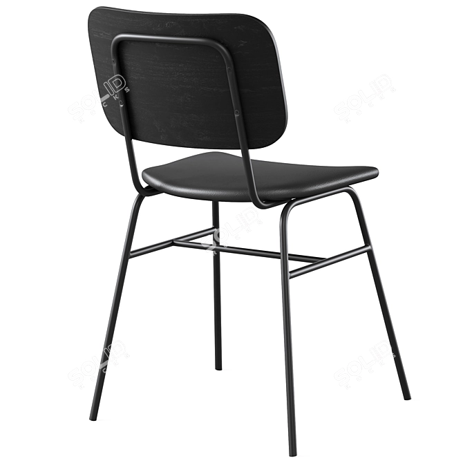 Modern Black Brent Chair 3D model image 2