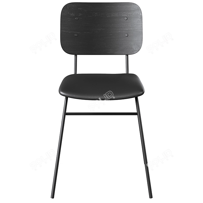 Modern Black Brent Chair 3D model image 4