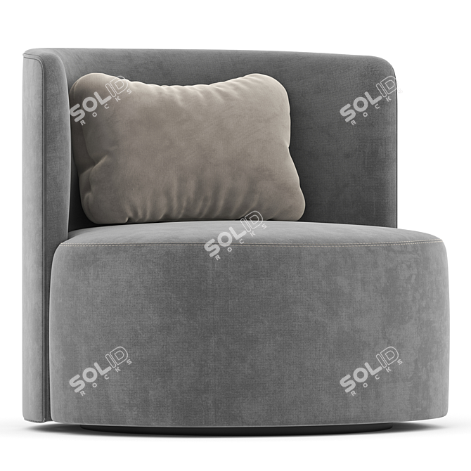 Elegant REYNAUX CURVE Armchair 3D model image 1