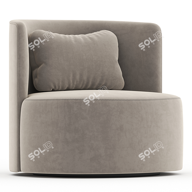 Elegant REYNAUX CURVE Armchair 3D model image 2