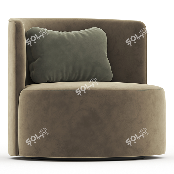 Elegant REYNAUX CURVE Armchair 3D model image 3