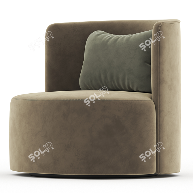 Elegant REYNAUX CURVE Armchair 3D model image 4