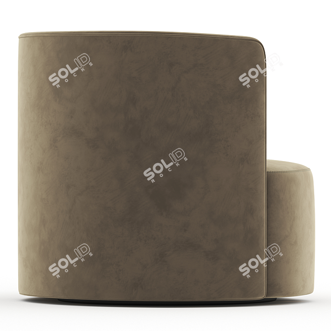 Elegant REYNAUX CURVE Armchair 3D model image 6