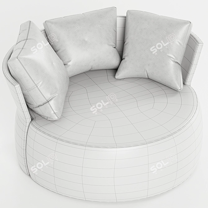 Luxury Leather Love Armchair - Large 3D model image 3