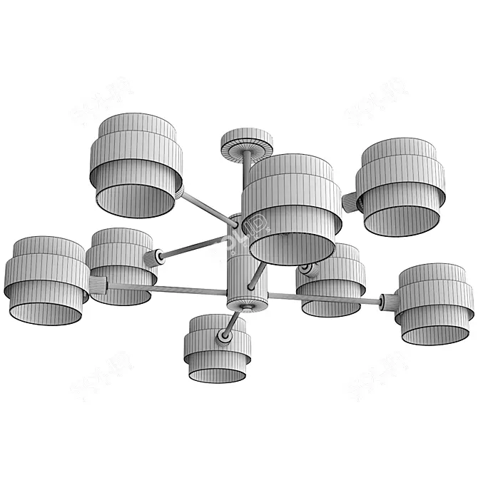 Industrial Loft Ceiling Chandelier 3D model image 2