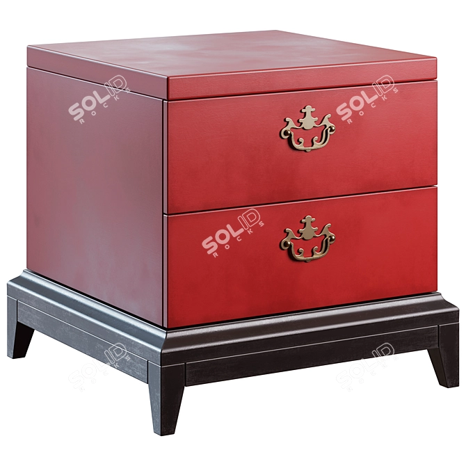 Chinese Red Surprise Stand 60x60x58cm 3D model image 1