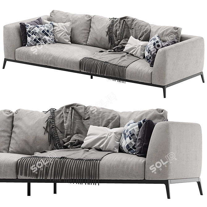 Elegant Flou OLIVER Sofa Set 3D model image 14