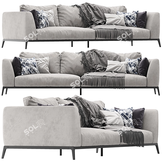 Elegant Flou OLIVER Sofa Set 3D model image 5