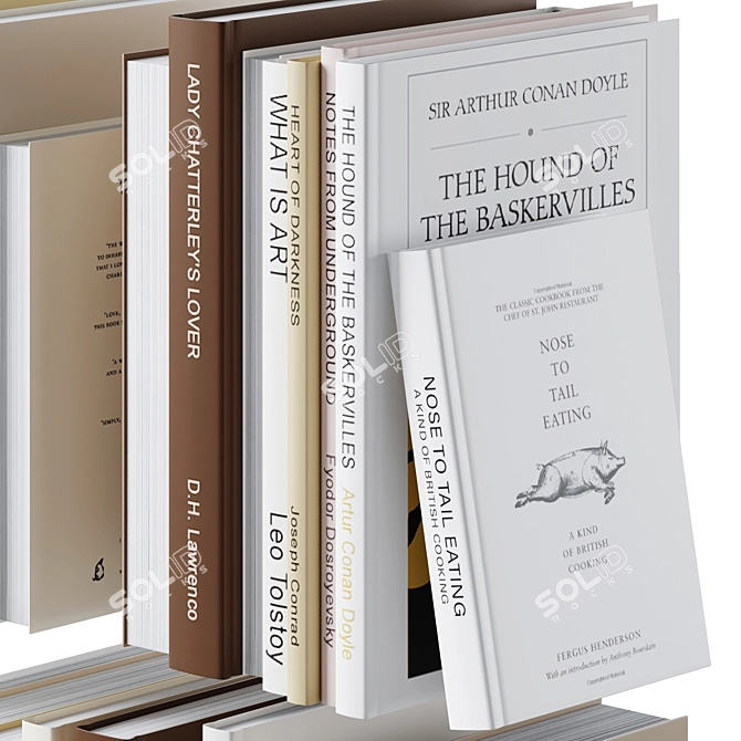 Minimalist Book Collection Set 3D model image 3