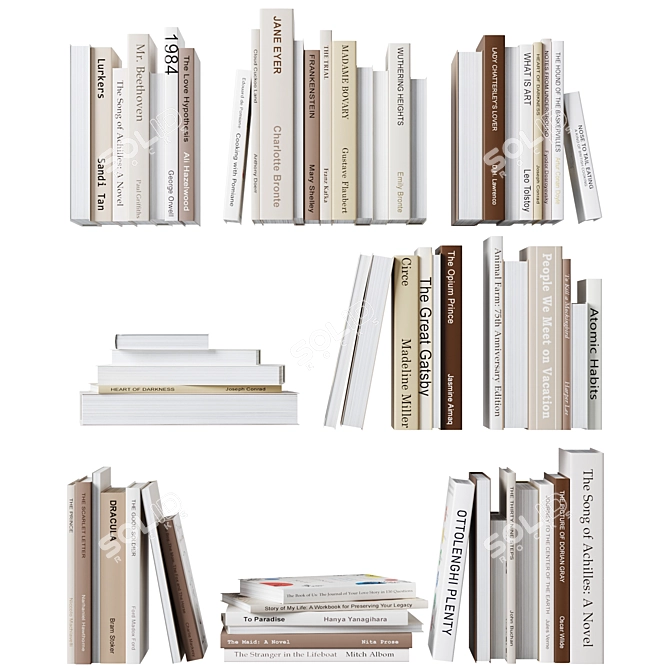 Minimalist Book Collection Set 3D model image 5