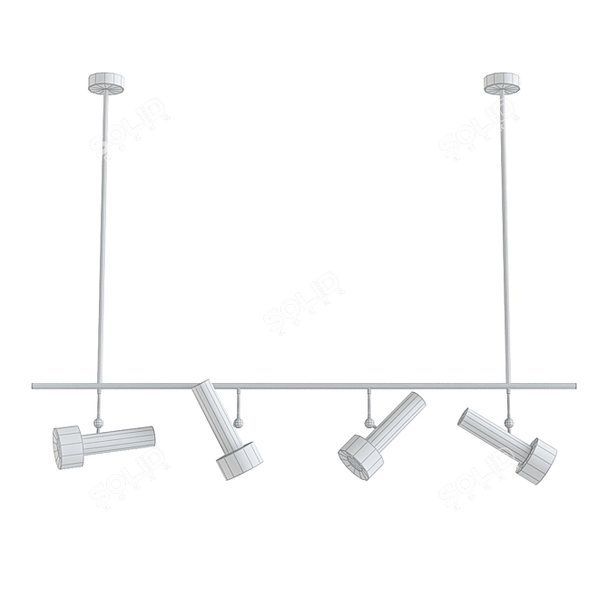 FOCUS Long Ceiling Light 4 Spotlights 3D model image 2