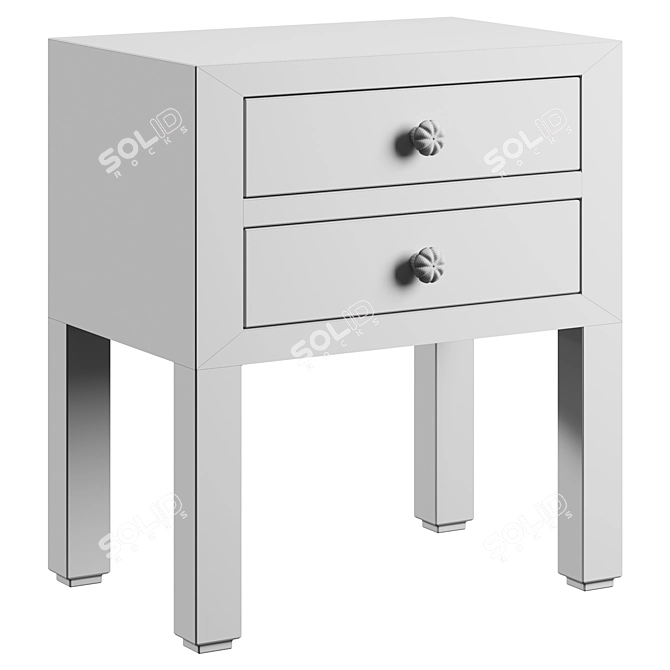 Rose Pink Bone Inlay Nightstand 3D model image 3