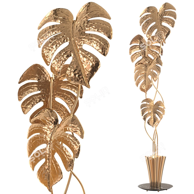 Handmade Rainforest Floor Lamp 3D model image 1