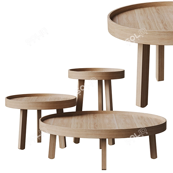 Modern Hamm Tray Table 3D model image 8