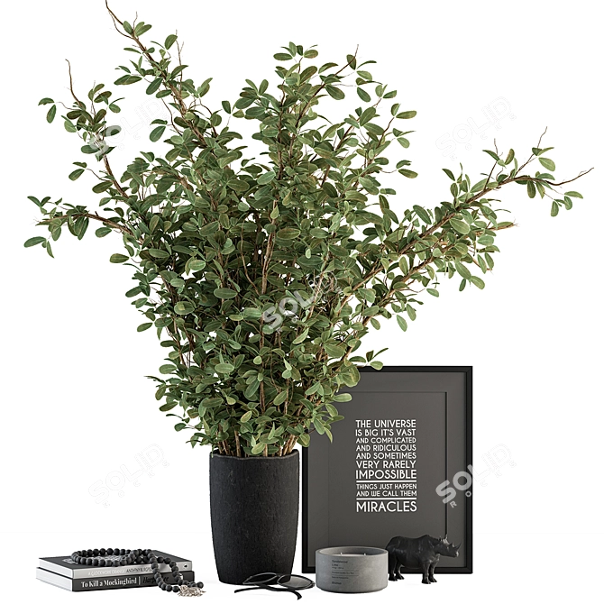 Exquisite Vase Plant Set 119 3D model image 1