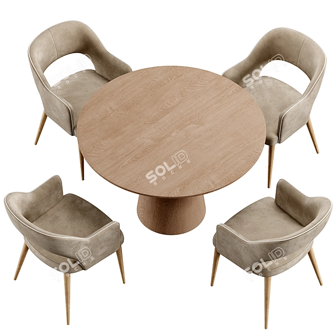 Konyshev Grey Dining Chair Set 3D model image 5