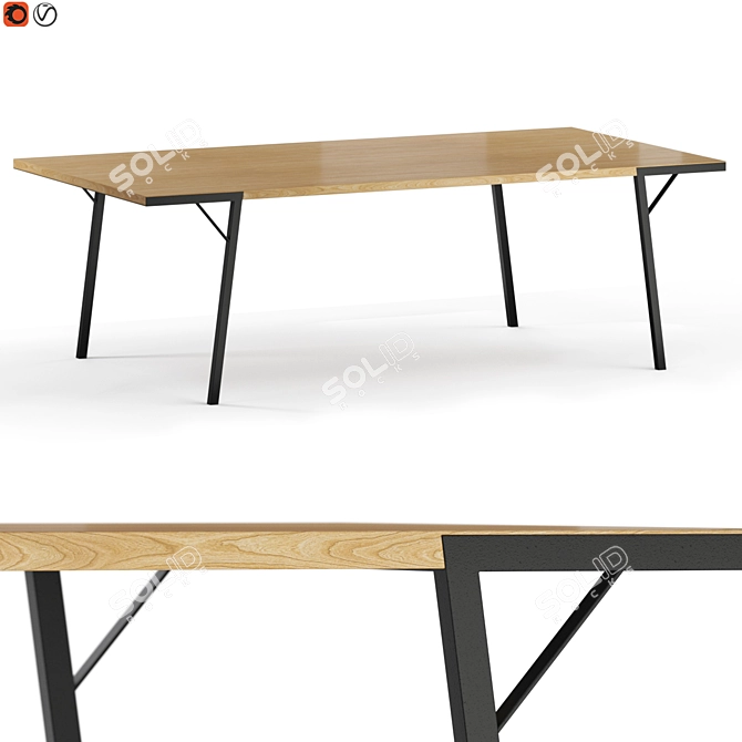 Milla & Milli Modern Frame Table 3D model image 1