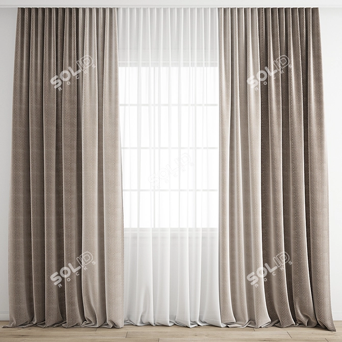 Polygonal Curtain Model Set 3D model image 1