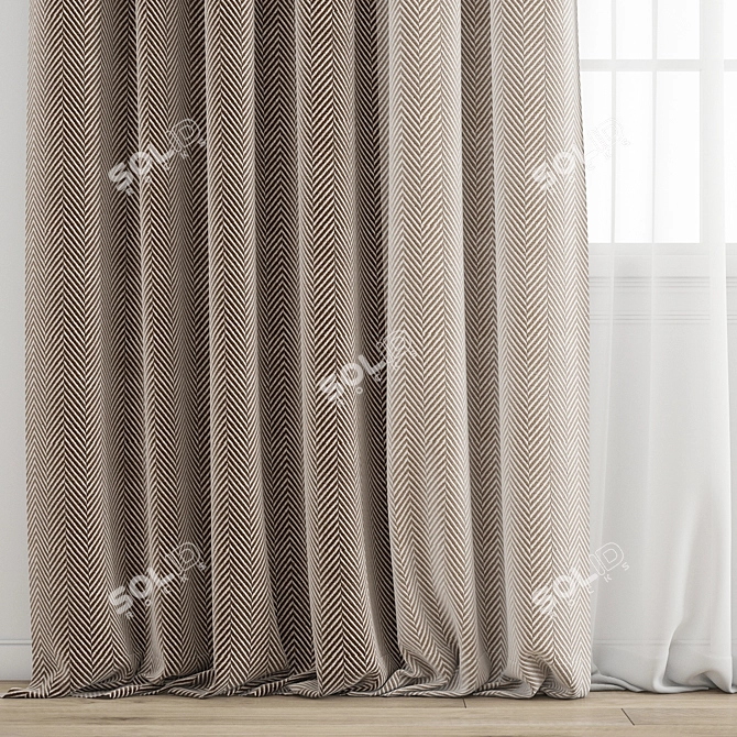 Polygonal Curtain Model Set 3D model image 2