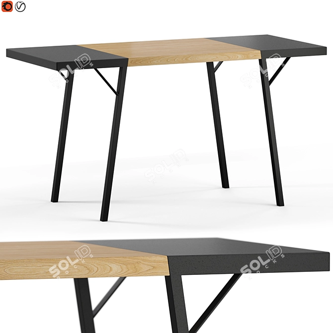 Modern Frame Writing Desk, 140cm 3D model image 1