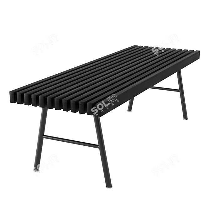 Modern Ash Transit Bench 3D model image 4
