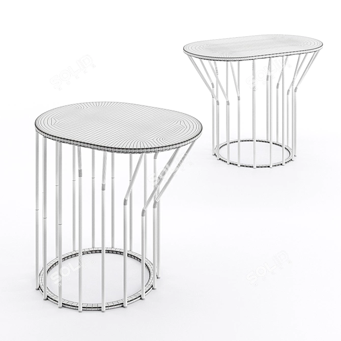 Colorful Steel Outdoor Coffee Tables 3D model image 5