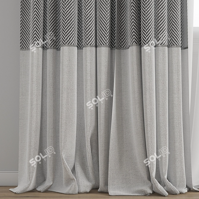 Polygonal Model Curtain Bundle 3D model image 2