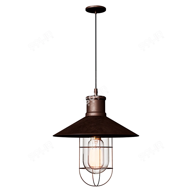 Antique Loft Style Pendant Light 3D model image 1