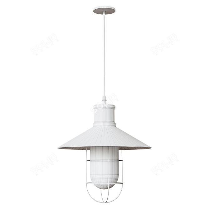 Antique Loft Style Pendant Light 3D model image 2